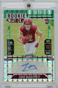 2024 Panini Contenders Optic Rookie Biglietto Luke McCaffrey Autografi Verde /24 - Foto 1 di 3