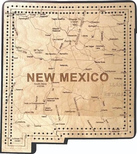 New Mexico State Shape Road Map Cribbage Board - Foto 1 di 1