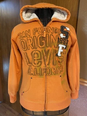 Chaqueta con Capucha Levi's Youth Naranja San Francisco Cremallera Completa Forrada de Vellón LG 16/18 Foto 1 de 4
