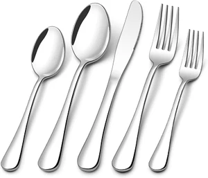 60 Piece Silverware Set for 12, Stainless Steel Flatware, Mirror Polished - Picture 1 of 12