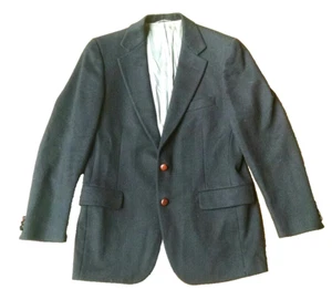 Vintage David Stephen camel hair blazer jacket, black, L - Picture 1 of 6
