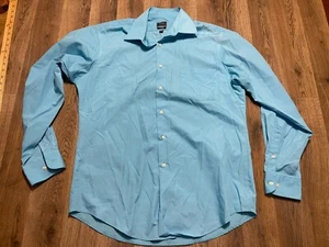 Arrow Shirt, Men's Size 16 34/35, Blue, Fitted, Button Up, Long Sleeve, No Iron - Picture 1 of 9