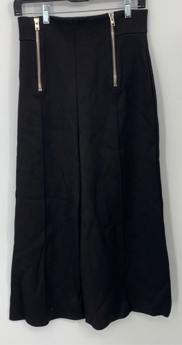 Alexander Wang donna nero vita alta doppia cerniera gamba larga tg 8