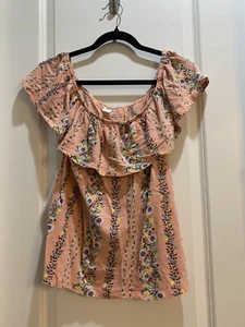 Old Navy Women’s Blouse Top Pink Floral Off Shoulder Size SMALL - Picture 1 of 5
