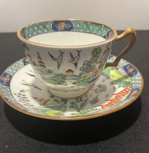 Crown Staffordshire Ye Old Willow Tea Cup and Saucer Bone China #5382 - Picture 1 of 6