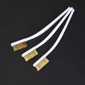 Pequeño cepillo de alambre blanco latón limpieza de alta calidad metal óxido motocicleta 3 piezas - Imagen 1 de 5