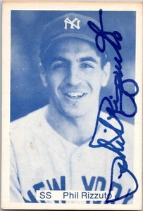 Phil Rizzuto Signed Autographed 1975 TCMA Blue Baseball Card New York Yankees - Picture 1 of 2