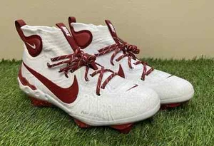 Men's Nike Alpha Huarache NXT Baseball Cleats White Maroon HQ1550-100 Size 12.5 - Picture 1 of 8