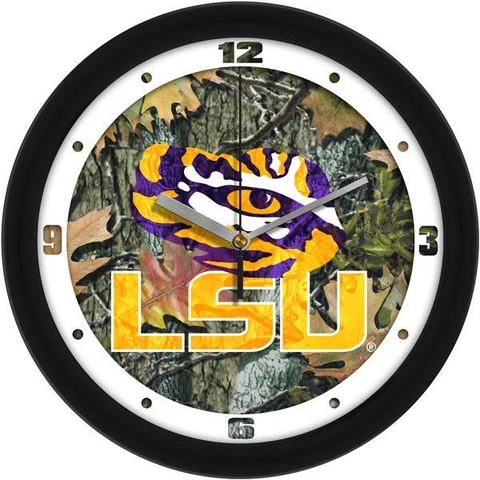 LSU Louisiana State Tigers Camo Wall Clock Cover