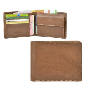 Cartera hombre Esquire transversal cuero coñac marrón protección RFID - Imagen 1 de 11
