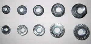 500PC Coarse Serrated Flange Lock Nut Zinc 1/4-20 5/16-18 3/8-16 7/16-14 1/2-13 - Picture 1 of 2