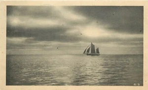 Boat or Sailing Ship Sailboat at Sea Gartner and Bender pm 1914 Postcard - Picture 1 of 2