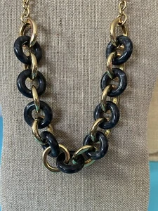 Talbots 23" Marbled and gold resin Chunky statement necklace - Picture 1 of 5