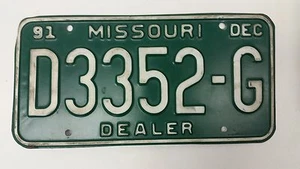 Missouri Händlerkennzeichen D3352-G von 1991 - Bild 1 von 1
