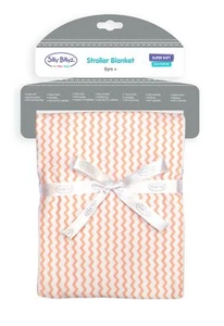 NEW Silly Billyz Cotton Jersey Stroller Blanket- Peach Chevron - Picture 1 of 2