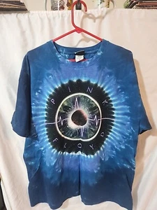 Vintage 2005 Liquid Blue Pink Floyd Pulse Tie Dye Double Side Graphic T-shirt XL - Picture 1 of 6