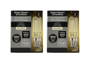Better Homes & Gardens T6 LED Vintage Light Bulbs, Soft White - 2 Pack - Picture 1 of 10