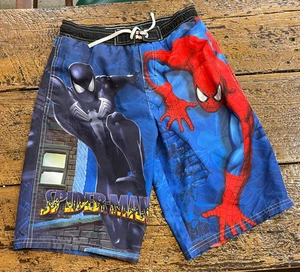 Y2k Amazing Spider-Man Boys Swimming Trunks Size 8 Symbiote Costume 2010 Marvel - Picture 1 of 3