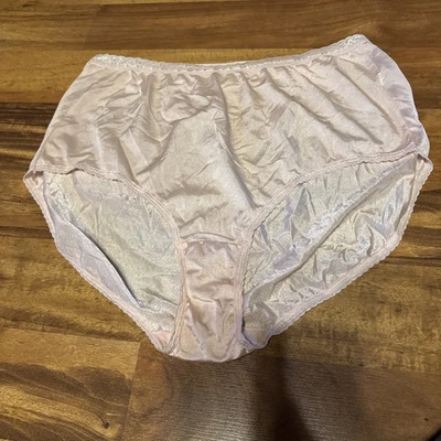 Just My Size Nylon Brief Panties Stretch Lace Band 100% Nylon Size 11 Peach - Image 1 of 4
