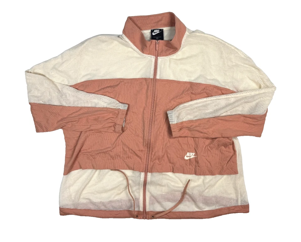 Jaqueta de malha NIKE Sportswear feminina NSW ouro rosa/marfim pálido tamanho 2X - Imagem 1 de 4