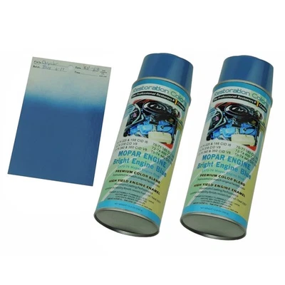 Mopar Plymouth Chrysler 1970-74 motor de alta temperatura esmalte azul pintura en aerosol 2 latas Foto 1 de 4