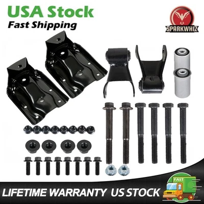 Rear Leaf Spring Hanger Bracket & Shackle Kit For Chevy Silverado GMC Sierra US Foto 1 de 4