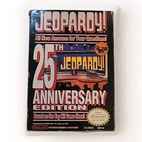 Jeopardy! 25th Anniversary NES Nintendo With Manual, Foam, Black Case