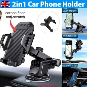 In Car Phone Holder 360° Rotatable Car Mobile Phone Suction Universal Mount Dash - Picture 1 of 14