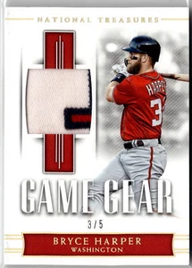 2018 Panini National Treasures #GG-BH Bryce Harper Game Gear Holo Gold #/5 - Picture 1 of 2
