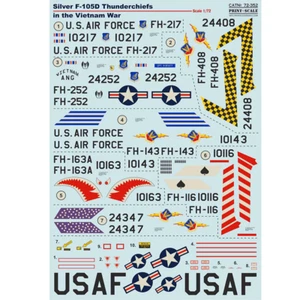 Print Scale 72-352 Decal airplane 1:72 Silver F-105D in Viet Nam War Waterslide - Picture 1 of 24