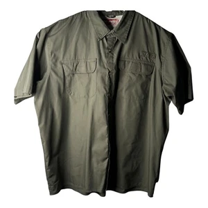 Wrangler Relaxed Short Sleeve Button Up Collared Pocket Green Size 2XL - Picture 1 of 7