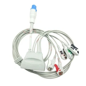 Cavo paziente ECG Leadwire DIN 5 cavi pinch/grabber con SpO2 per Philips MX40 - Foto 1 di 4