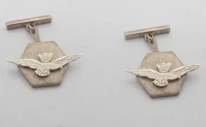 Air Force Military Italian: Cufflinks Silver 925 - Eagle Patent Fighter Pilot - Picture 1 of 2