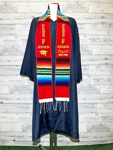 Klasse von 2025 Sarape Abschluss Schärpe Schule Stola Wraps Mexikanische Stola rot - Bild 1 von 2