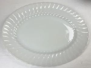 Anchor Hocking 1960s Milk Glass Meat Serving Platter Vintage Retro - Picture 1 of 24