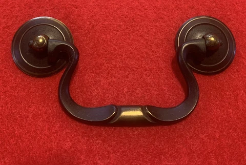 Brass Chippendale Colonial Antique Hardware Bail Drawer Pull 3 1/2”centers Cover