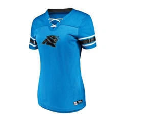 Carolina Panthers Women’s Majestic NFL Draft Me Jersey Top Shirt $55 NWT - Picture 1 of 2