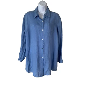 Richard Malcolm 100% Irish Linen Womens Size M Shirt boho beach Casual Luxury - Picture 1 of 8
