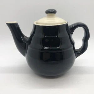 Vtg Universal Pottery Black Beehive Teapot Single Serve Mini Oxford Cambridge - Picture 1 of 15