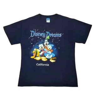 Vintage Disney Dreams California T-shirt Mens Medium Navy Mickey Mouse & Friends - Picture 1 of 4
