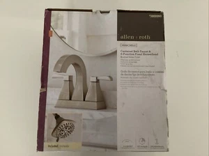 Allen + Roth Marchele Bathroom Vanity Sink Faucet Brushed Nickel w/ Shower Head - Picture 1 of 2