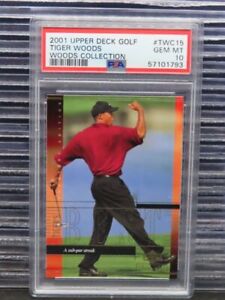 2001 Upper Deck UD Golf Woods Collection Tiger Woods Rookie RC #TWC15 PSA 10