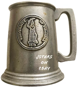 UNIVERSITY OF VIRGINIA UVA PEWTER BEER TANKARD MUG WILTON ARMETALE, VINTAGE - Picture 1 of 6