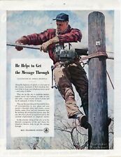 Original 1949 American Magazine Ad Bell Telephone Rigger By Norman Rockwell b190
