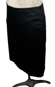 Lord & Taylor Pencil Skirt Woman's 10 Stretch Cotton Back Zip Slit Black NWT $80 - Picture 1 of 14