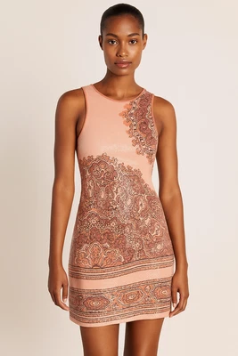 NUEVO CON ETIQUETAS Para Mujer - Vestido recto Chelsea y Violeta Floral Lentejuelas, Talla Mediana Foto 1 de 4