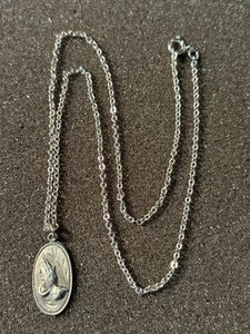 Vintage Christian “God Answers Prayers” Pendant W/ Praying Hands On 17” Necklace - Picture 1 of 8