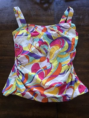 Regata Carmen Marc Valvo M Boston gola quadrada adequada nova sem etiquetas Mod 125143 - Imagem 1 de 2