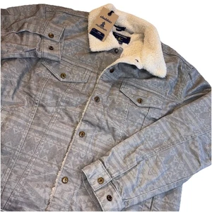 NUEVA Chaqueta de Camionero Chubbies Sherpa Forrada de Vellón Denim Grande Azteca Suroeste  - Imagen 1 de 7