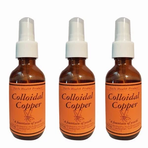 Natural Liquid Colloidal Copper Spray Skincare 60ml Mineral Supplement 3 pieces - Picture 1 of 1
